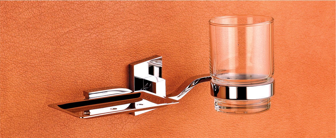 Combo of Soap Dish with Tumbler Holder by Decor Brass Bath Sharlo